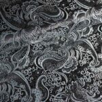Jacquard paisley stof zwart met zilver