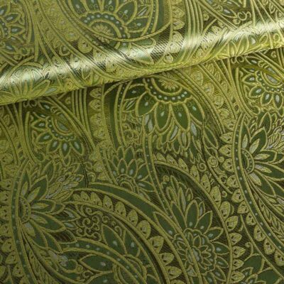 Jacquard fantasy flower light olive gold