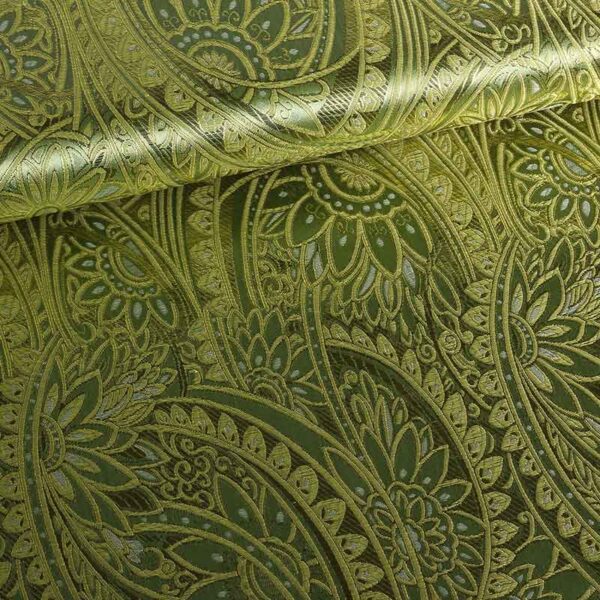 Jacquard fantasy flower light olive gold