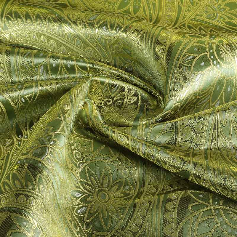 Jacquard fantasy flower light olive gold