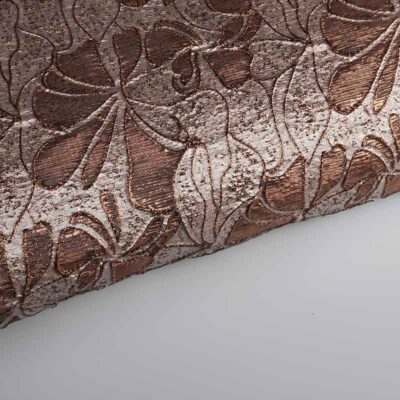 Jacquard flower fabric tone-in-tone Lurex brown
