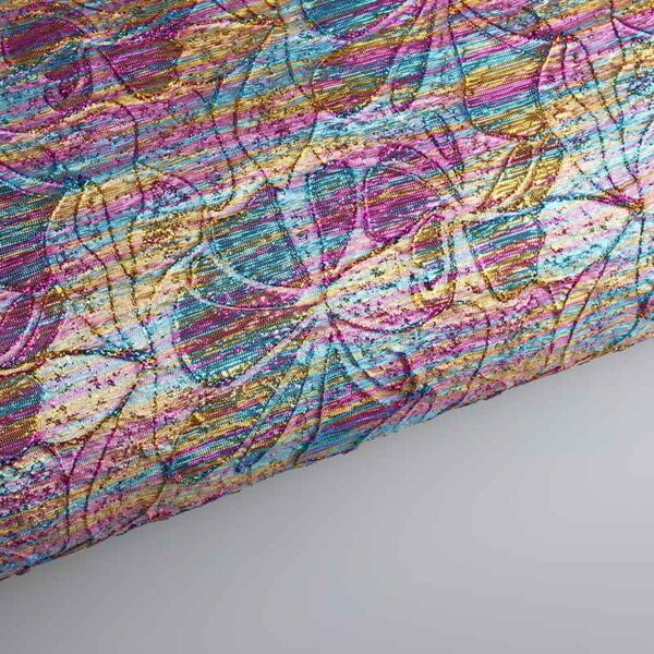 Jacquard fabric flower multicolor with lurex