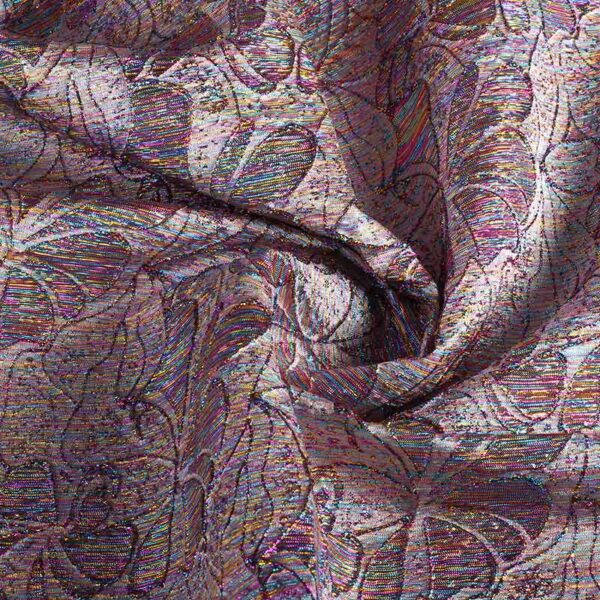 Jacquard fabric flower multicolor with lurex