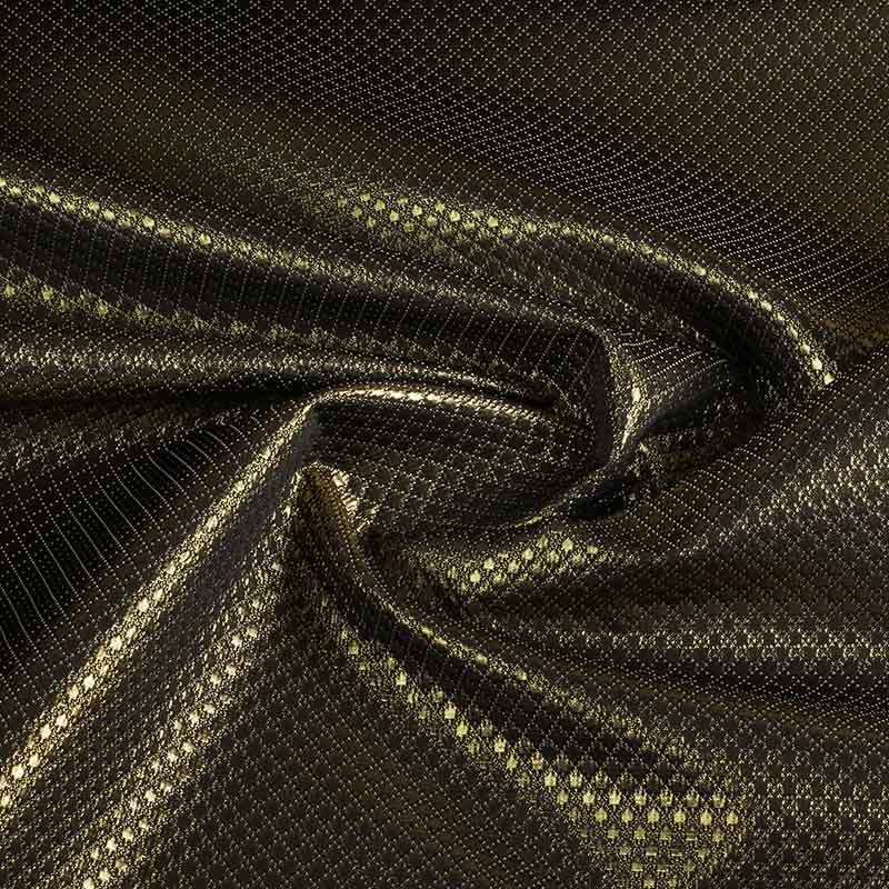 Jacquard mini check metallic black/gold