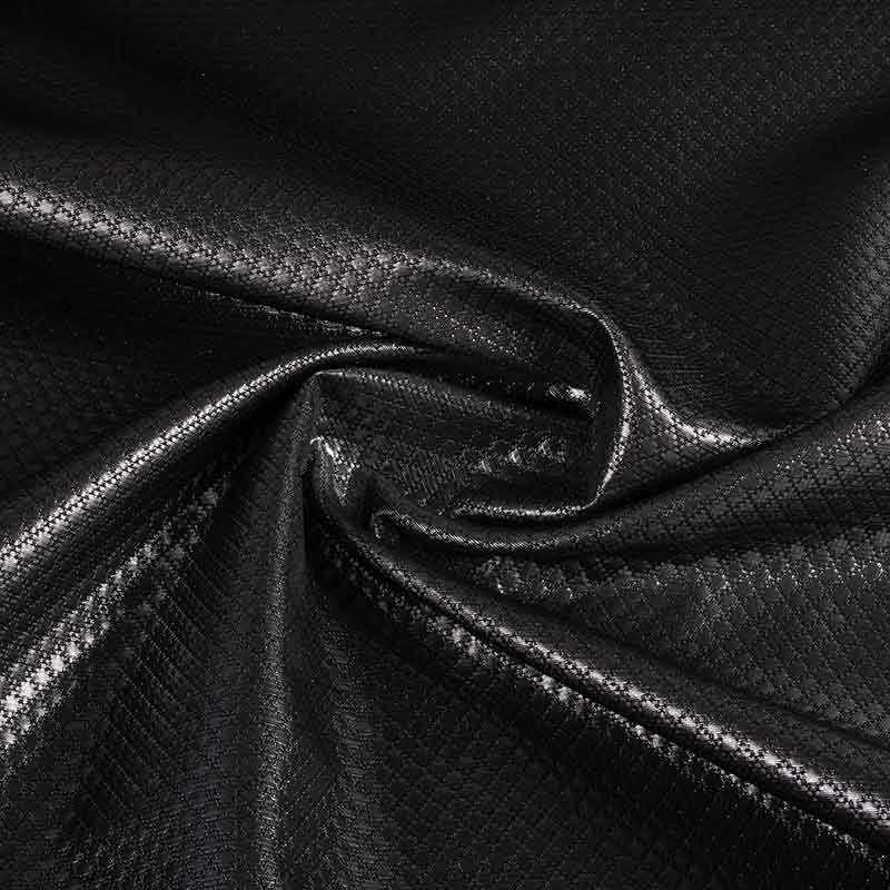 Jacquard fabric mini check metallic black/silver