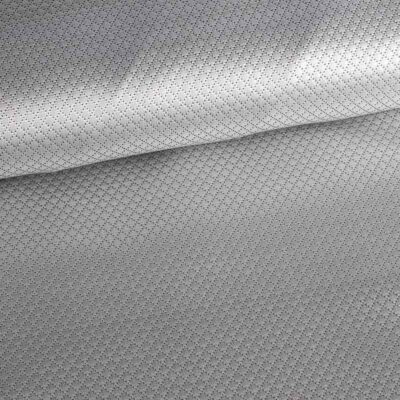 Jacquard mini check fabric metallic silver