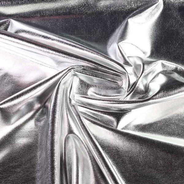 Stretch lamee fabric silver