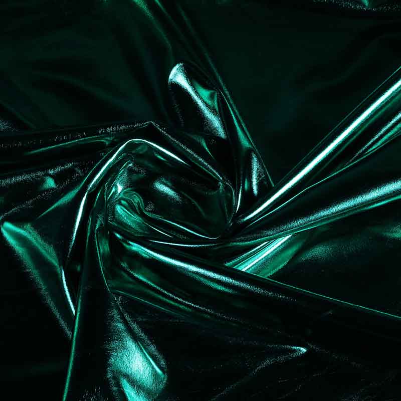 Stretch lamee fabric green