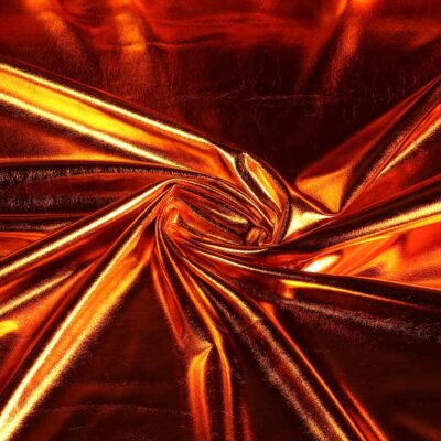 Stretch lamee fabric orange