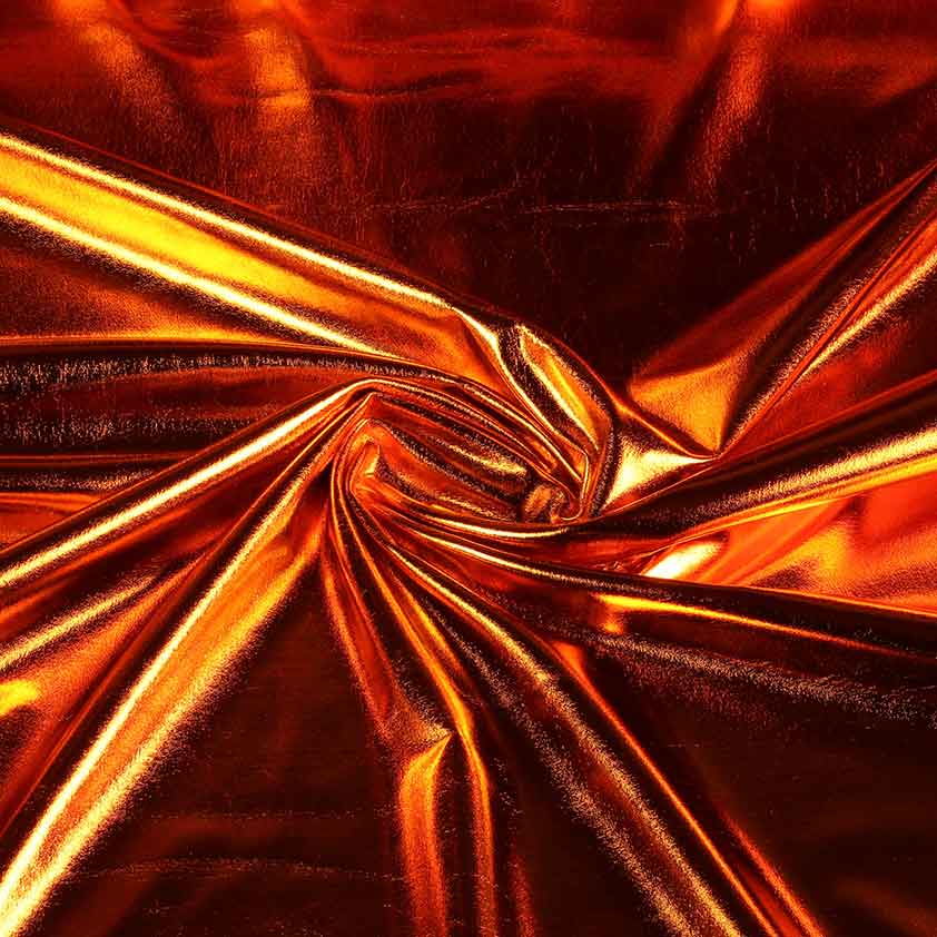 Stretch lamee fabric orange
