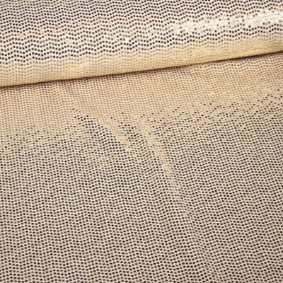 Stretch fabric glitter spot white/gold