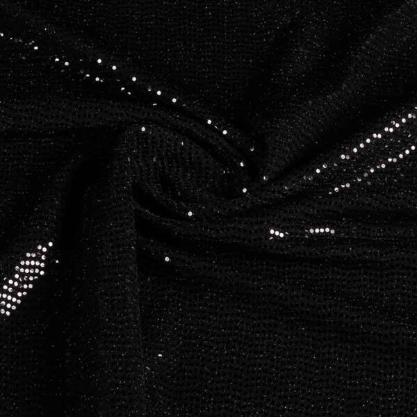 Stretch fabric glitter spot black