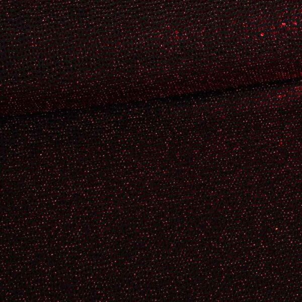 Stretch fabric glitter polka dot red