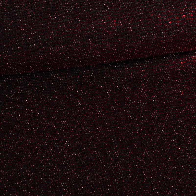 Stretch fabric glitter polka dot red
