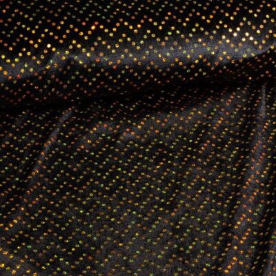 Panne velvet fabric black gold