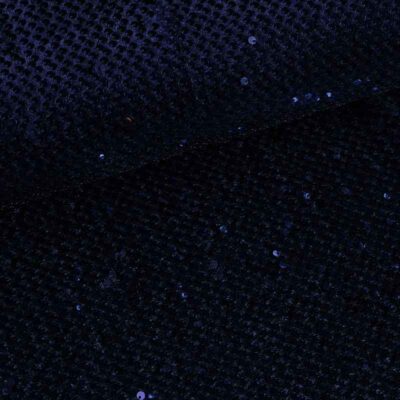 Velvet fabric dark blue with sequins