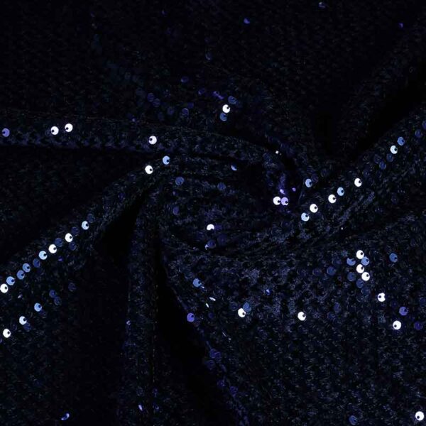 Velvet fabric dark blue with sequins