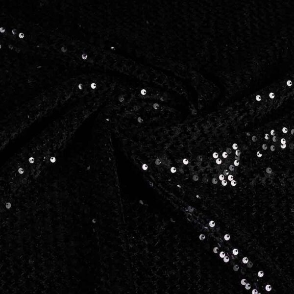 Velvet fabric black with sequins