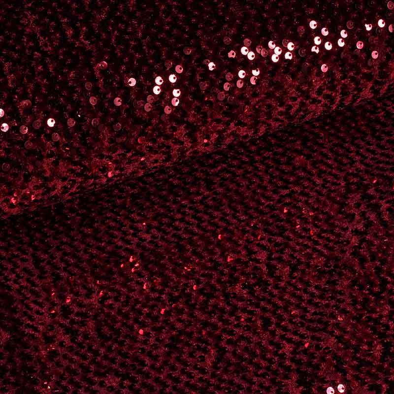 Velvet fabric stretch bordeaux with sequins