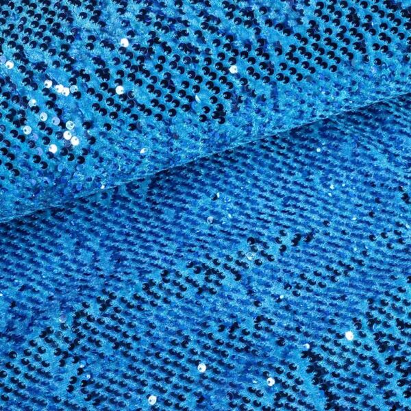 Velvet fabric stretch aqua with sequins