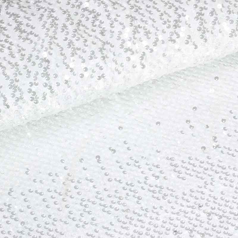 Stretch velvet white with sequins