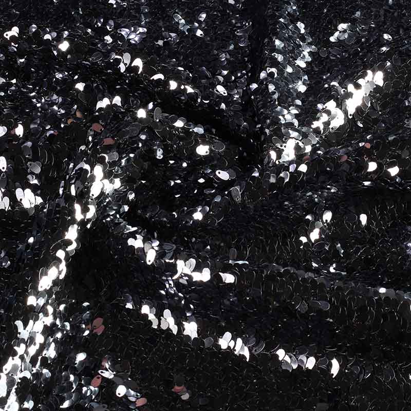 Mesh fabric with silver drops