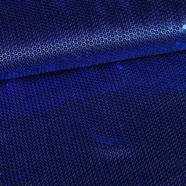 Satin fabric all over sequins cobalt