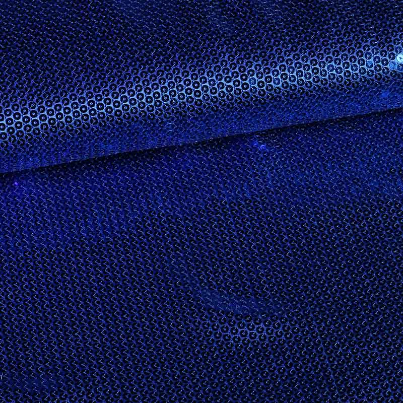 Satin fabric all over sequins cobalt