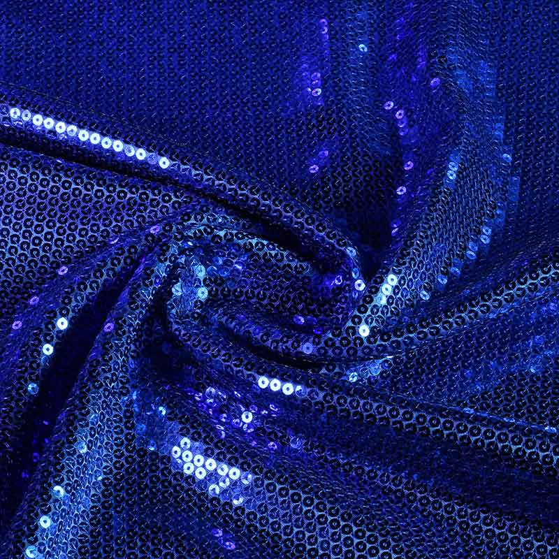 Satin fabric all over sequins cobalt