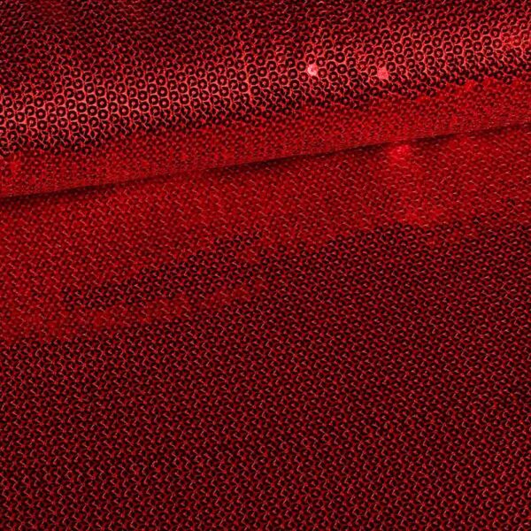 Satin fabric sequins red