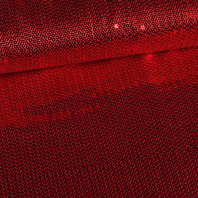 Satin fabric sequins red