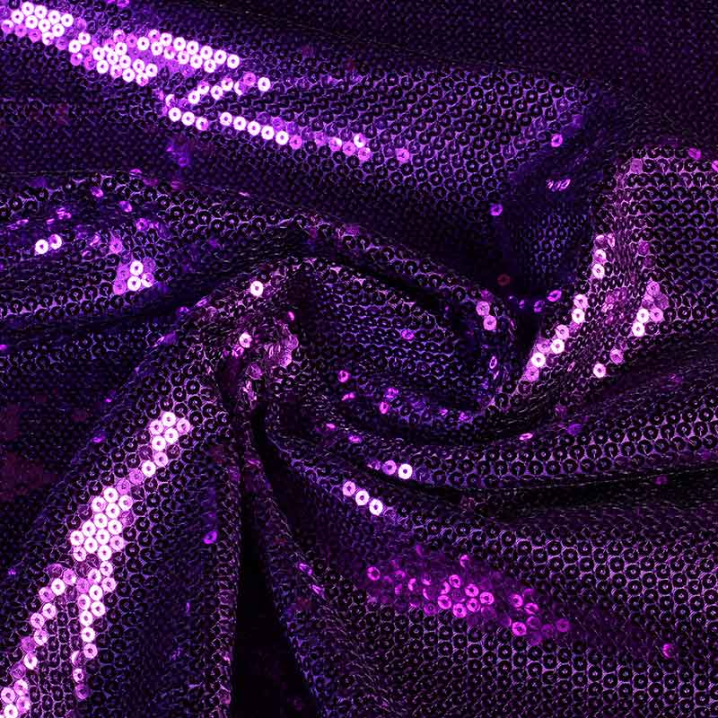 Sequin satin fabric purple