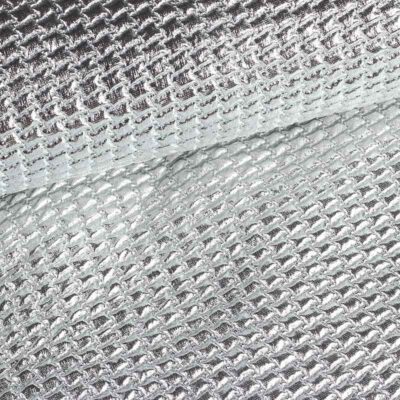 Metallic fabric bubble silver