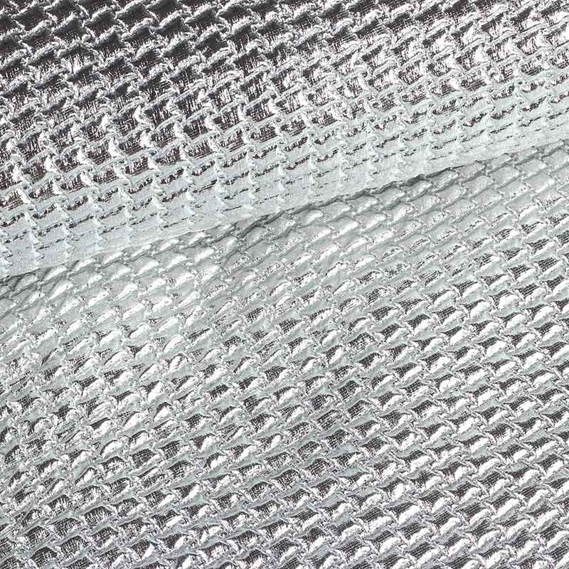 Metallic fabric bubble silver