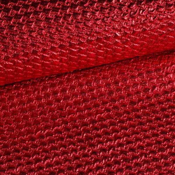 Metallic fabric bubble red