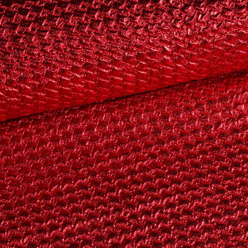 Metallic fabric bubble red