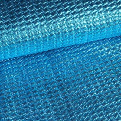 Metallic fabric bubble aqua