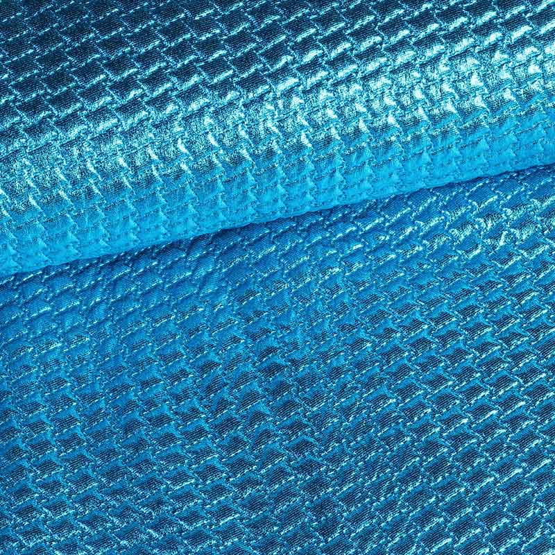 Metallic fabric bubble aqua