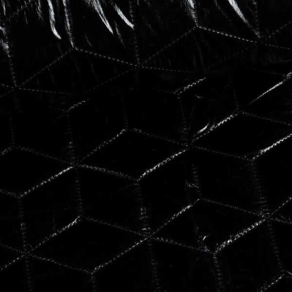 Metallic fabric fantasy plaid black