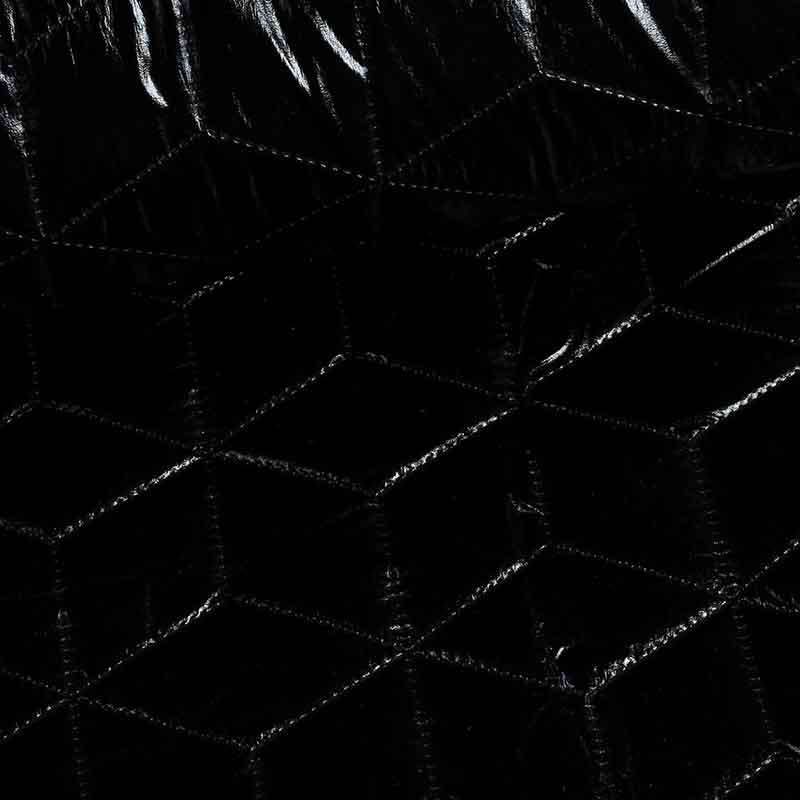 Metallic fabric fantasy plaid black