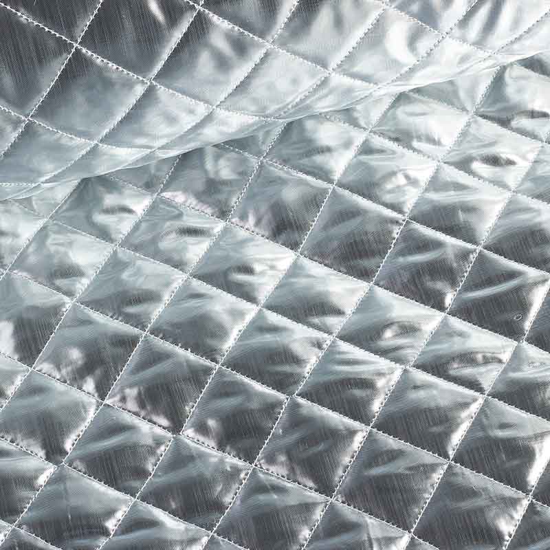 Metallic fabric diamond silver