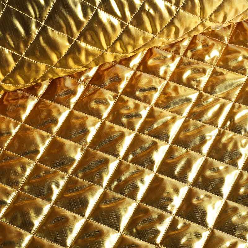 Metallic fabric diamond gold