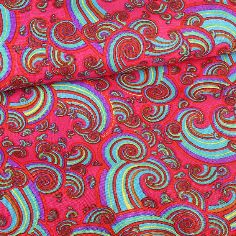Terlenka fabric paisley multicolor fuchsia