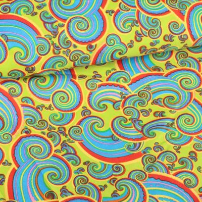 Terlenka fabric paisley multicolor lime