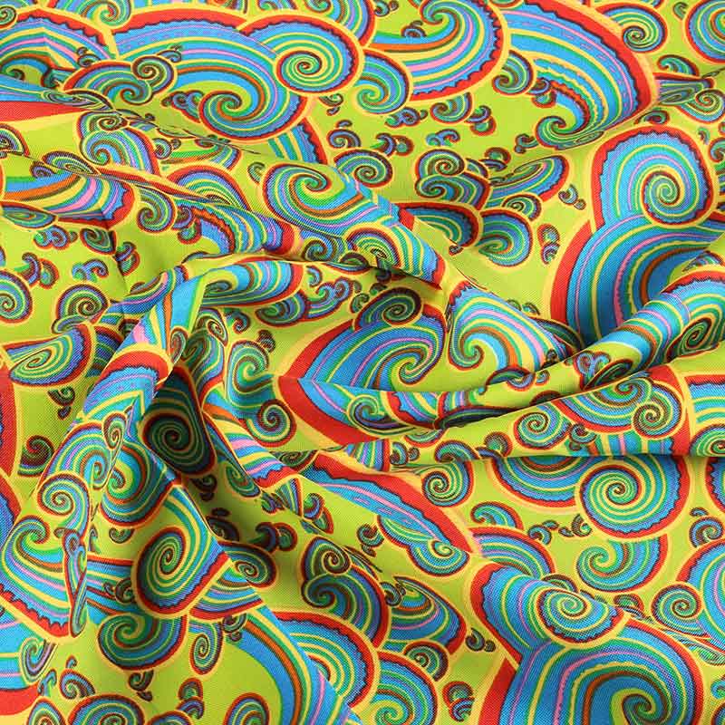 Terlenka fabric paisley multicolor lime