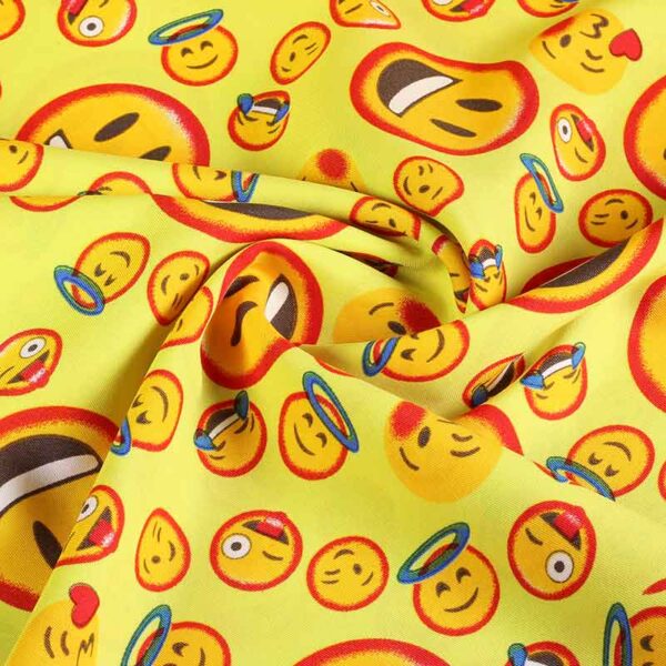 Terlenka fabric Smiley yellow