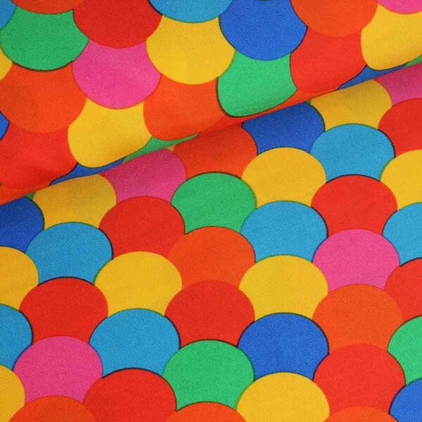 Terlenka fabric multicolour polka dots