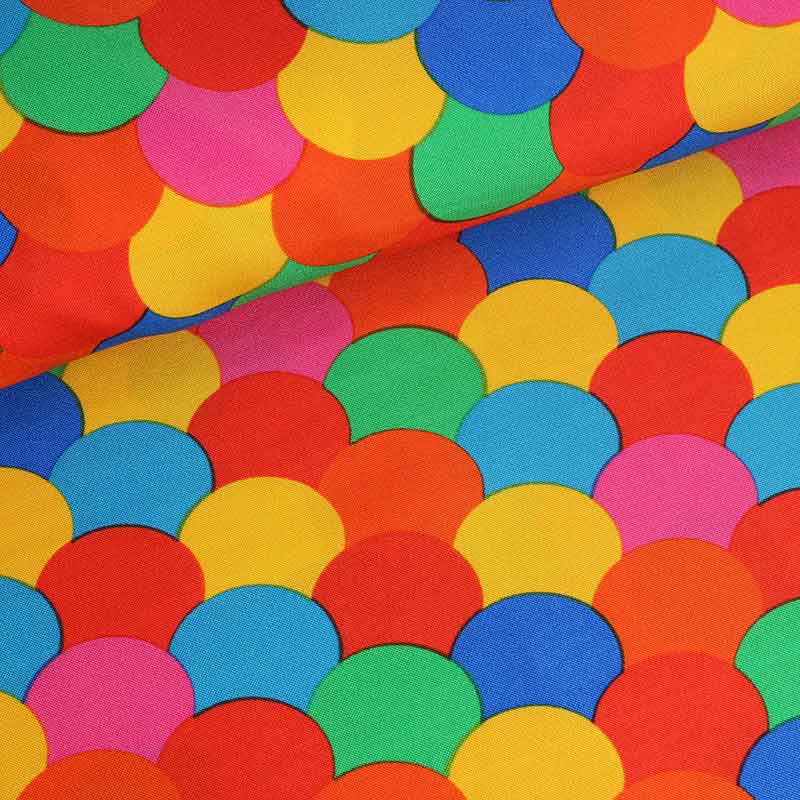 Terlenka fabric multicolour polka dots