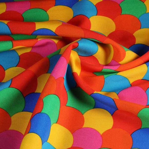 Terlenka fabric multicolour polka dots