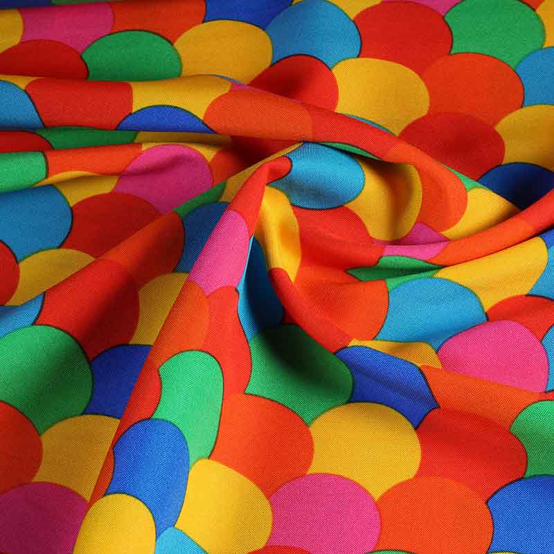 Terlenka fabric multicolour polka dots